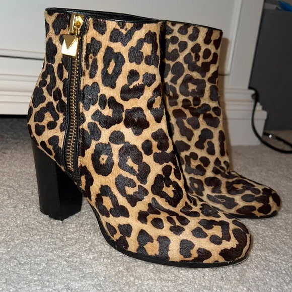 Michael kors deals leopard booties